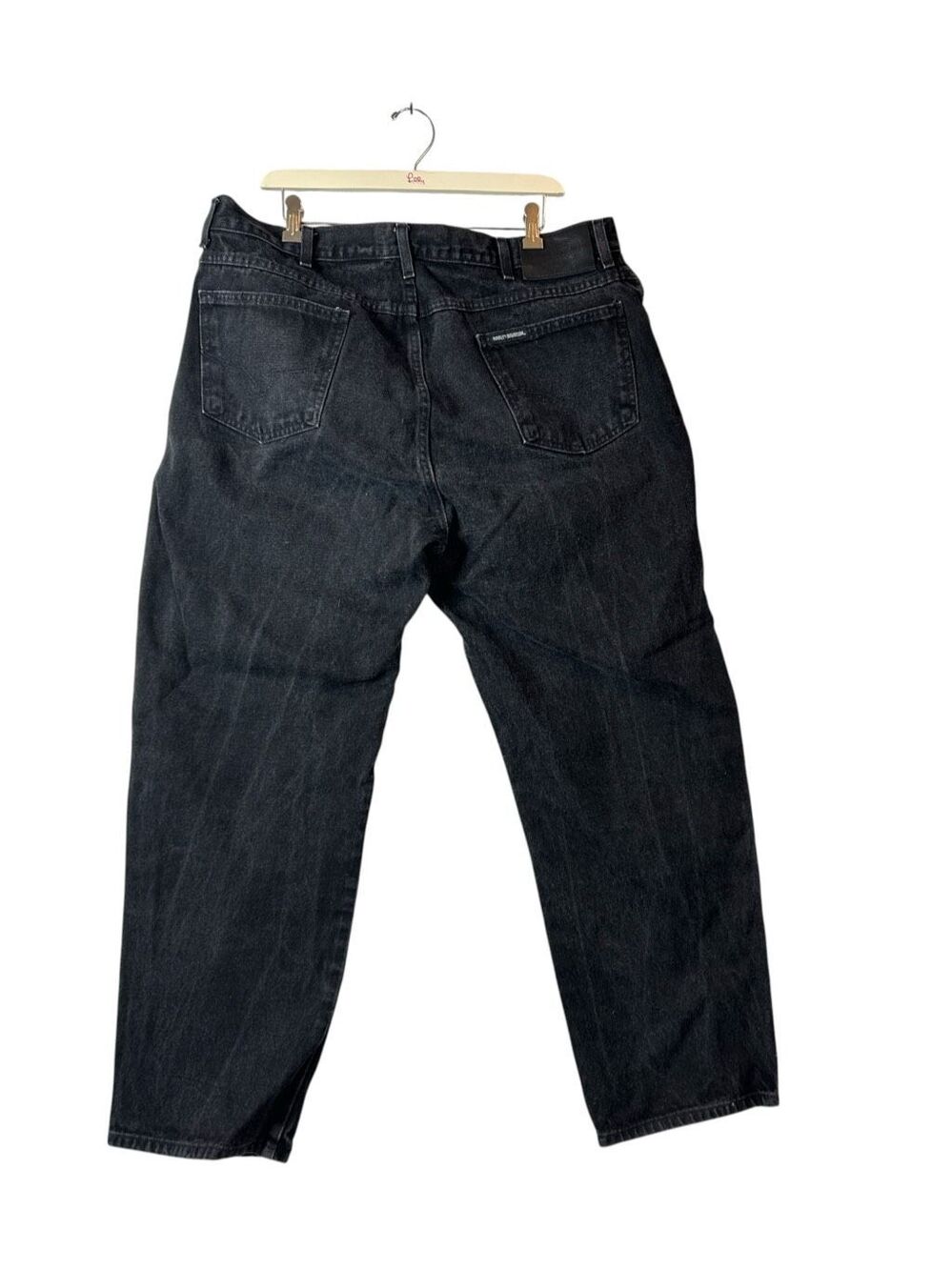 Vtg Harley Davidson Black Jeans 40x30 Mens Relaxed Fit Straight leg Denim Moto